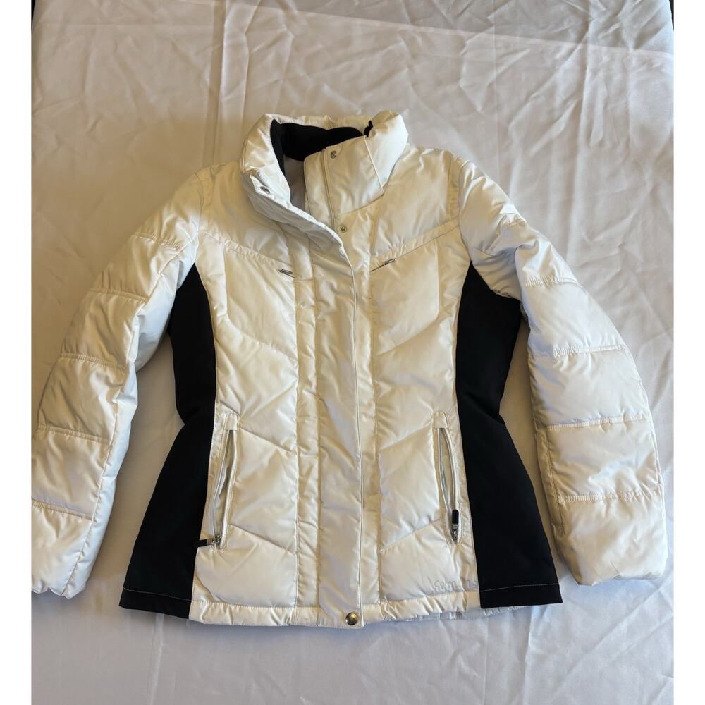 Calvin Klein Performance Puffer Coat White Ski Winter Sports Size M Phone Pocket